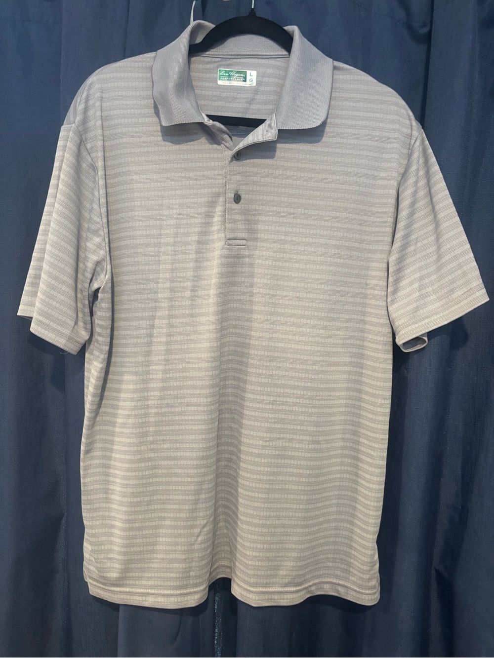 Hogan Men's Light Gray Striped Polo